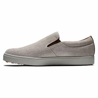 Men's Footjoy Club Casual Shoes White/Silver NZ-123609